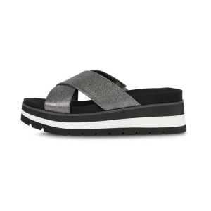 Heeled Mules*Bullboxer Mules Black/Silver 078036F2S_Bkbktd