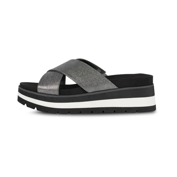 Heeled Mules*Bullboxer Mules Black/Silver 078036F2S_Bkbktd
