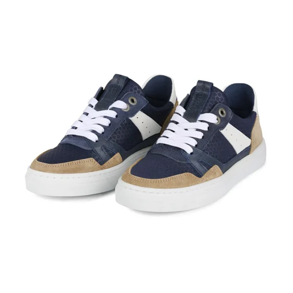 Sneakers*Bullboxer Sneaker Beige-Navy Aop009E5L_Benykb
