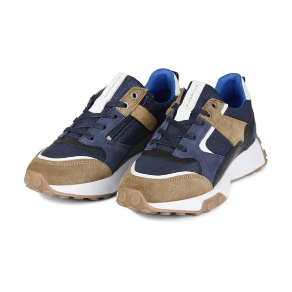 Sneakers*Bullboxer Sneaker Beige-Navy Atp001E5Labenykb
