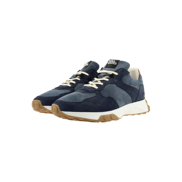 Sneaker Low*Bullboxer Sneaker Low Blue/Tan 170P21384Abluesu